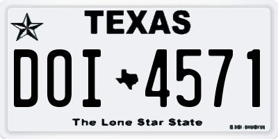 TX license plate DOI4571