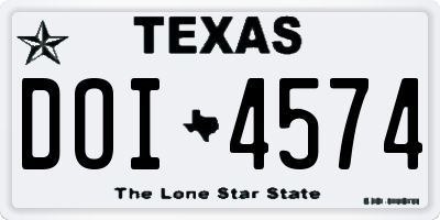 TX license plate DOI4574