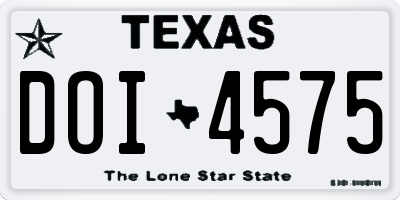 TX license plate DOI4575