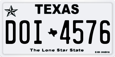 TX license plate DOI4576