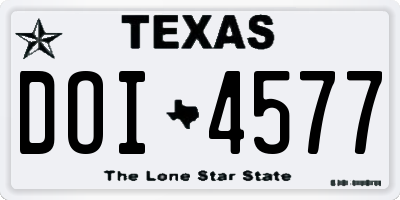 TX license plate DOI4577