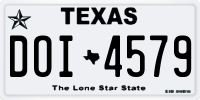 TX license plate DOI4579