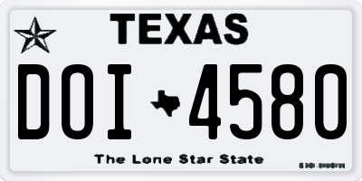 TX license plate DOI4580
