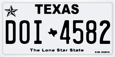 TX license plate DOI4582