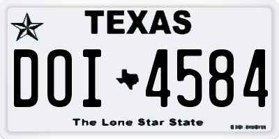TX license plate DOI4584