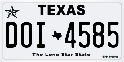 TX license plate DOI4585