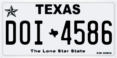TX license plate DOI4586