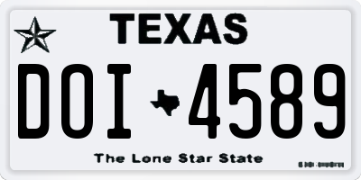 TX license plate DOI4589