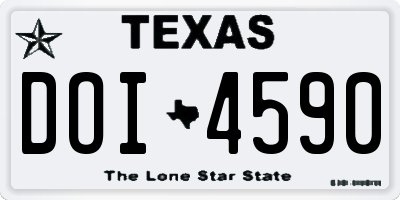 TX license plate DOI4590