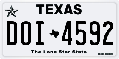 TX license plate DOI4592