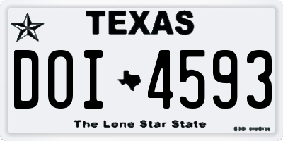 TX license plate DOI4593