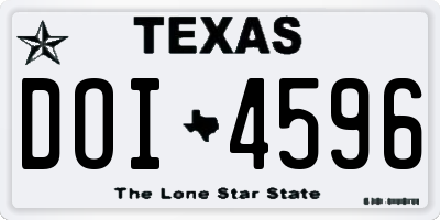 TX license plate DOI4596