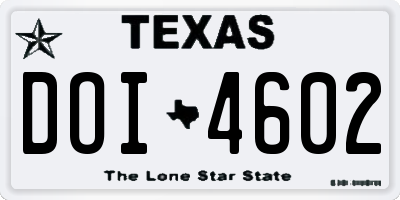 TX license plate DOI4602