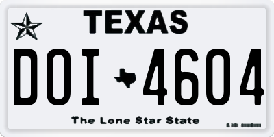 TX license plate DOI4604