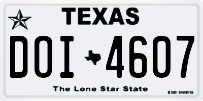TX license plate DOI4607