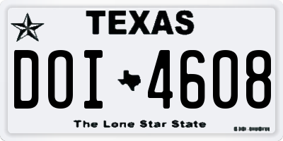 TX license plate DOI4608