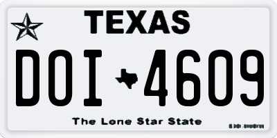 TX license plate DOI4609