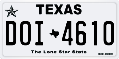 TX license plate DOI4610