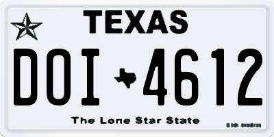 TX license plate DOI4612