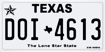 TX license plate DOI4613