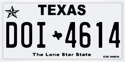 TX license plate DOI4614