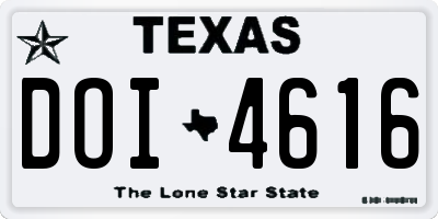 TX license plate DOI4616