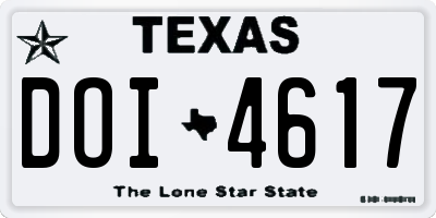 TX license plate DOI4617
