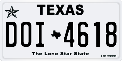 TX license plate DOI4618