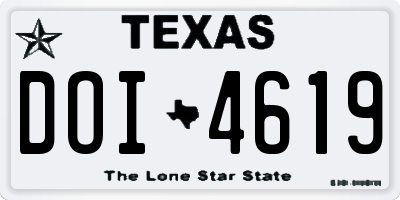 TX license plate DOI4619