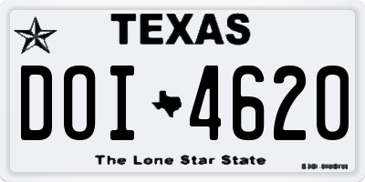 TX license plate DOI4620