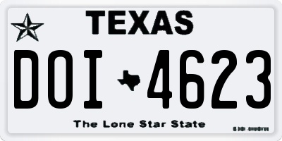 TX license plate DOI4623