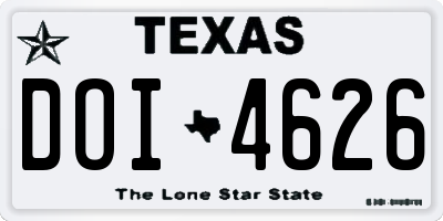 TX license plate DOI4626