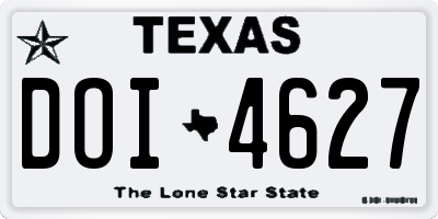 TX license plate DOI4627