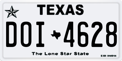 TX license plate DOI4628