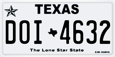 TX license plate DOI4632