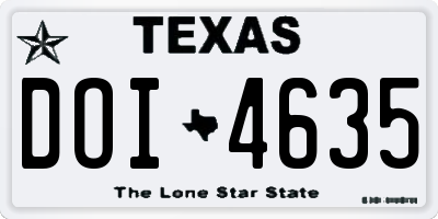 TX license plate DOI4635