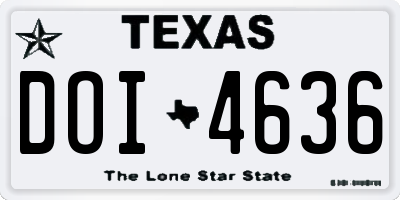 TX license plate DOI4636