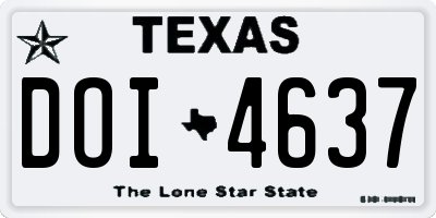 TX license plate DOI4637