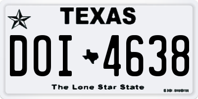 TX license plate DOI4638