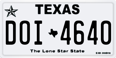 TX license plate DOI4640