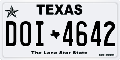 TX license plate DOI4642