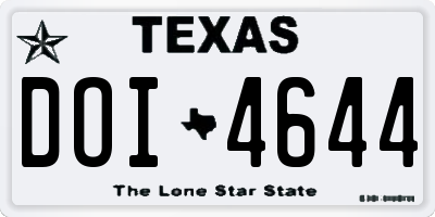 TX license plate DOI4644