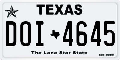 TX license plate DOI4645
