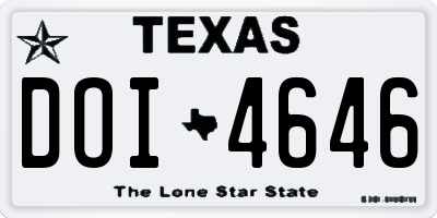 TX license plate DOI4646