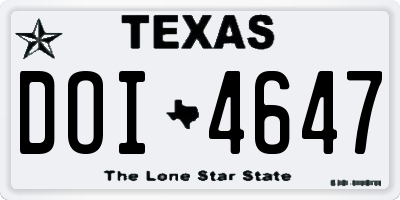 TX license plate DOI4647