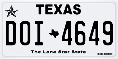 TX license plate DOI4649