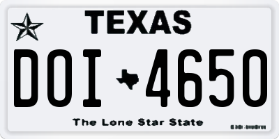 TX license plate DOI4650