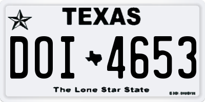TX license plate DOI4653