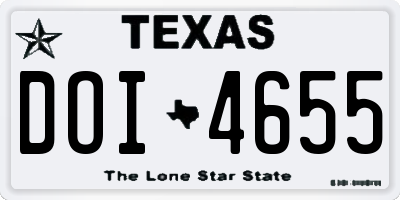 TX license plate DOI4655