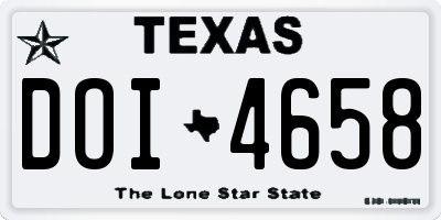 TX license plate DOI4658